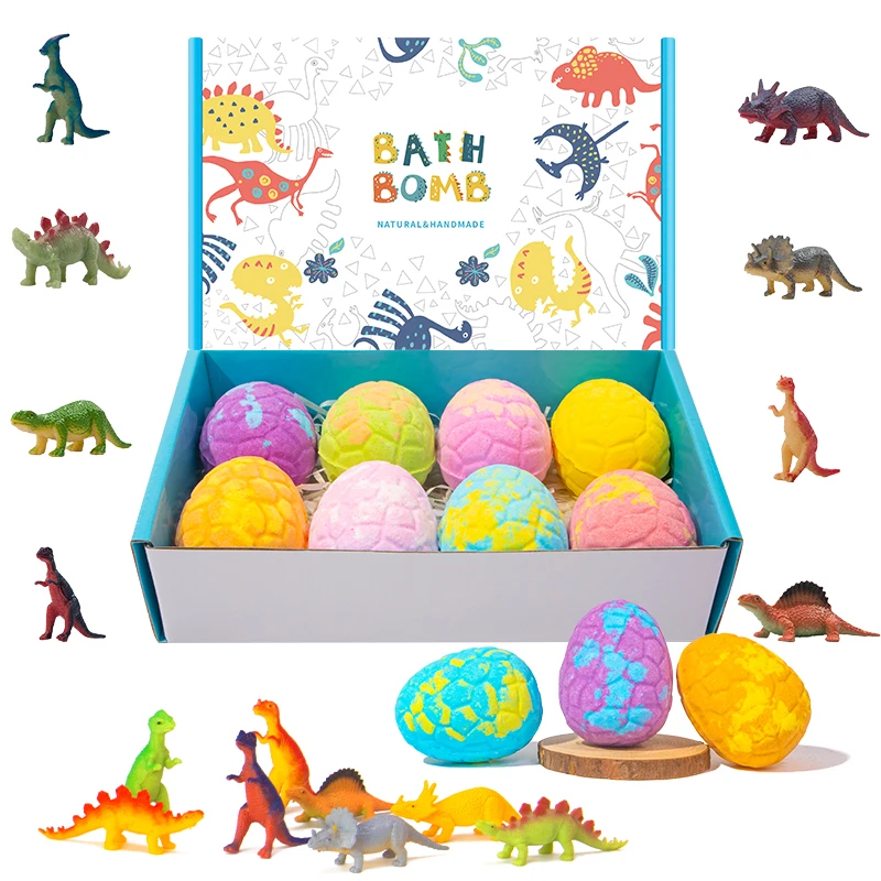 Factory Direct Supply Hemp Surprise Dino Egg Bath Bomb Kids Bath Bombs With Toy Inside