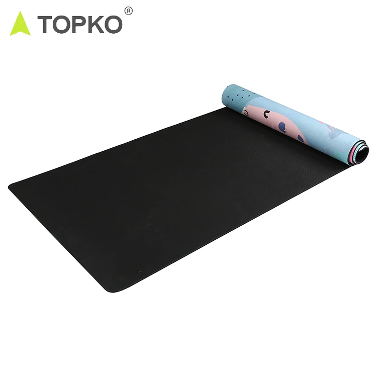  Складной Коврик для йоги TOPKO 1 5 мм натуральный экологически чистый с цифровым принтом из микрофибры и замши резиновый детский коврик