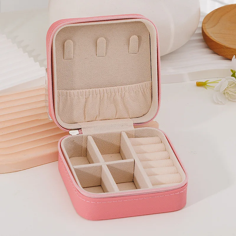 2024 Portable Jewellery Box Travel Storage Organizer Box Travel Small Girls Jewelry Case For Rings Earring Necklace Bracelet