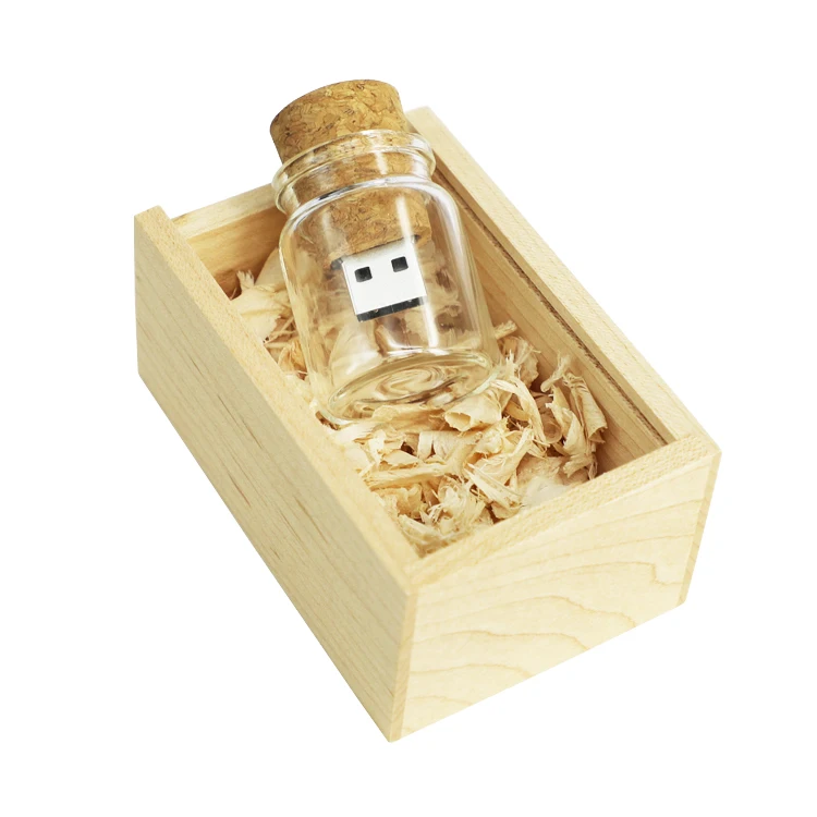 Стеклянная бутылка коробка USB флэш-накопитель деревянный свадебный подарок 4 ГБ 8 16 32 64 2 0 Флешка карта памяти