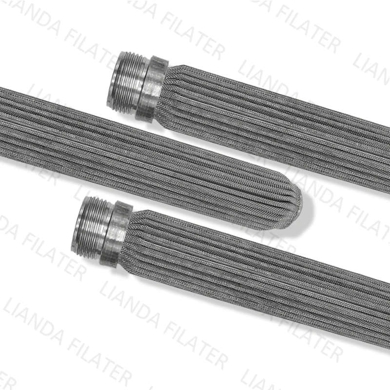 10 Micron Sintered SS Metal Fiber Pleated Fuel Gas Filter element for Natural Gas and Other Petrochemical Gas