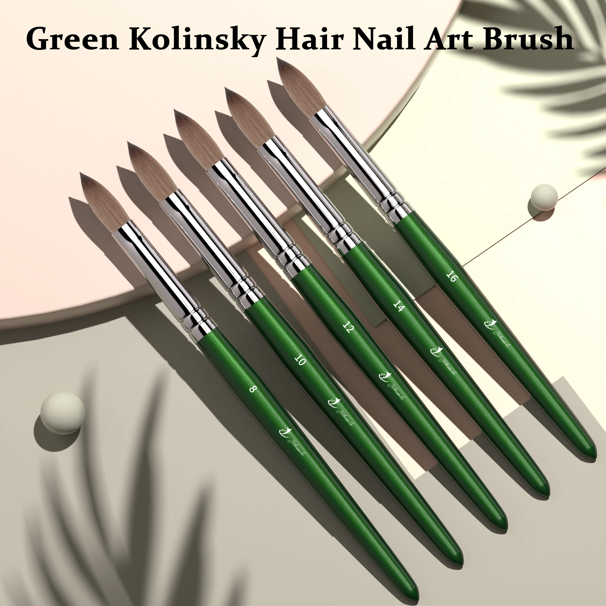 Professional Kolinsky Sable Nail Brush with Wood Handle Acrylic Sizes 8 10 12 14 16 for Beauty Use