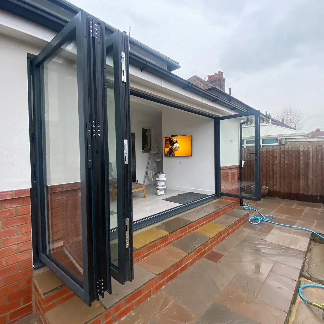 Hurricane Proof Aluminum Exterior Door Balcony Patio Low E Glass Aluminum Bifold Folding Door Accordion Doors Design