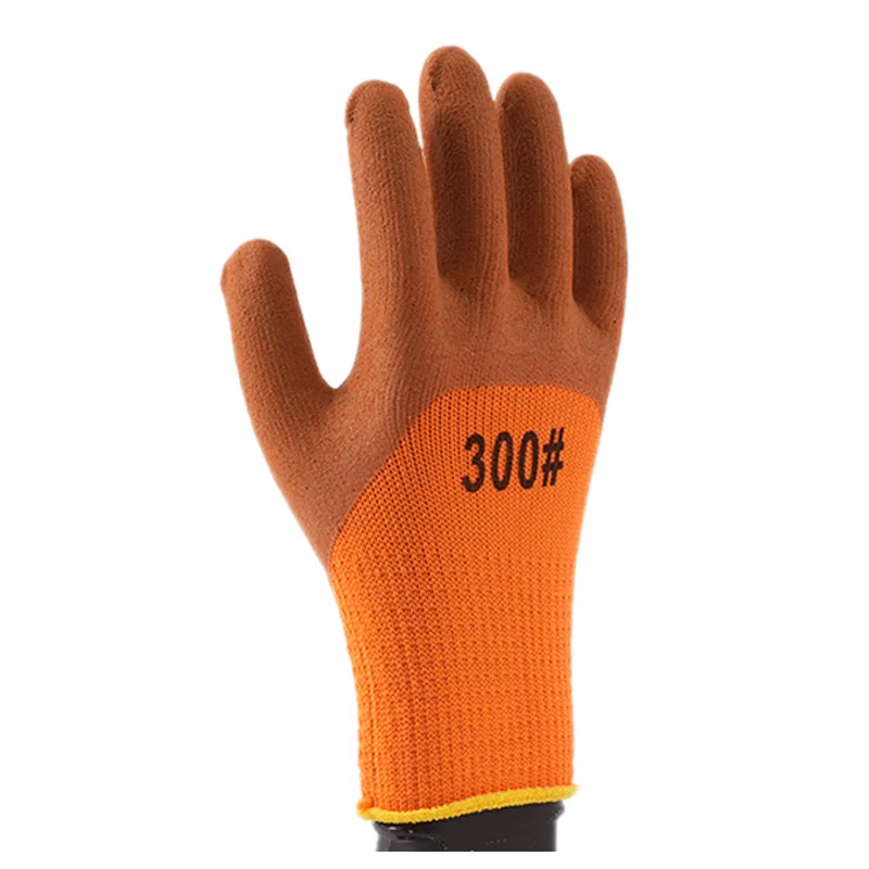 Construction industrial gloves  300# large  Contton Material latex coated  Keep Warm  Winter Safety Working Hand Gloves