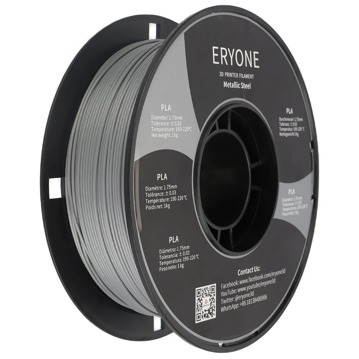 Eryone Wholesale metal steel Pla 3d Filament 3d Printer Filament 1.75mm 1kg For 3d Printer