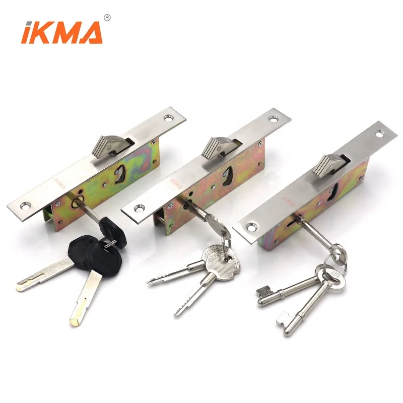 Stainless steel panel latch mortise entry door lock dead bolt security mortise  door locks with key