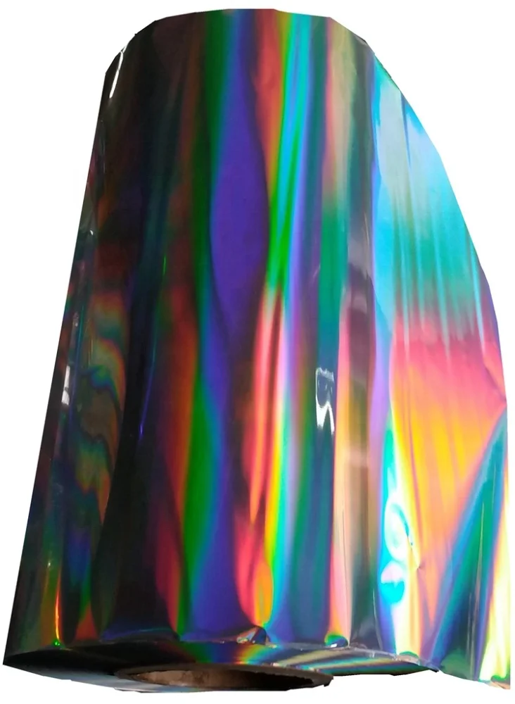Royal Glory BOPP Laser Colorful Iridescent Metalized Holographic Film Roll For Packaging Lamination