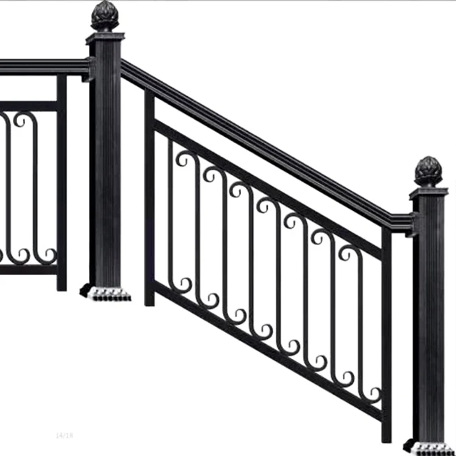 New Design Customized Size Panel Picket Ornamental Fence Aluminum Metal Modern Flooring Aluminium Alloy Villa Cheap Fence