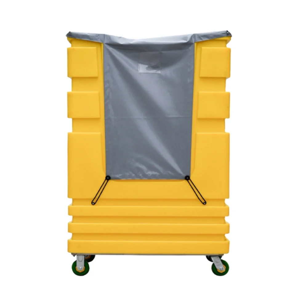 Wholesale hotel used warehouse mobile plastic laundry cage trolley roll linen trolley