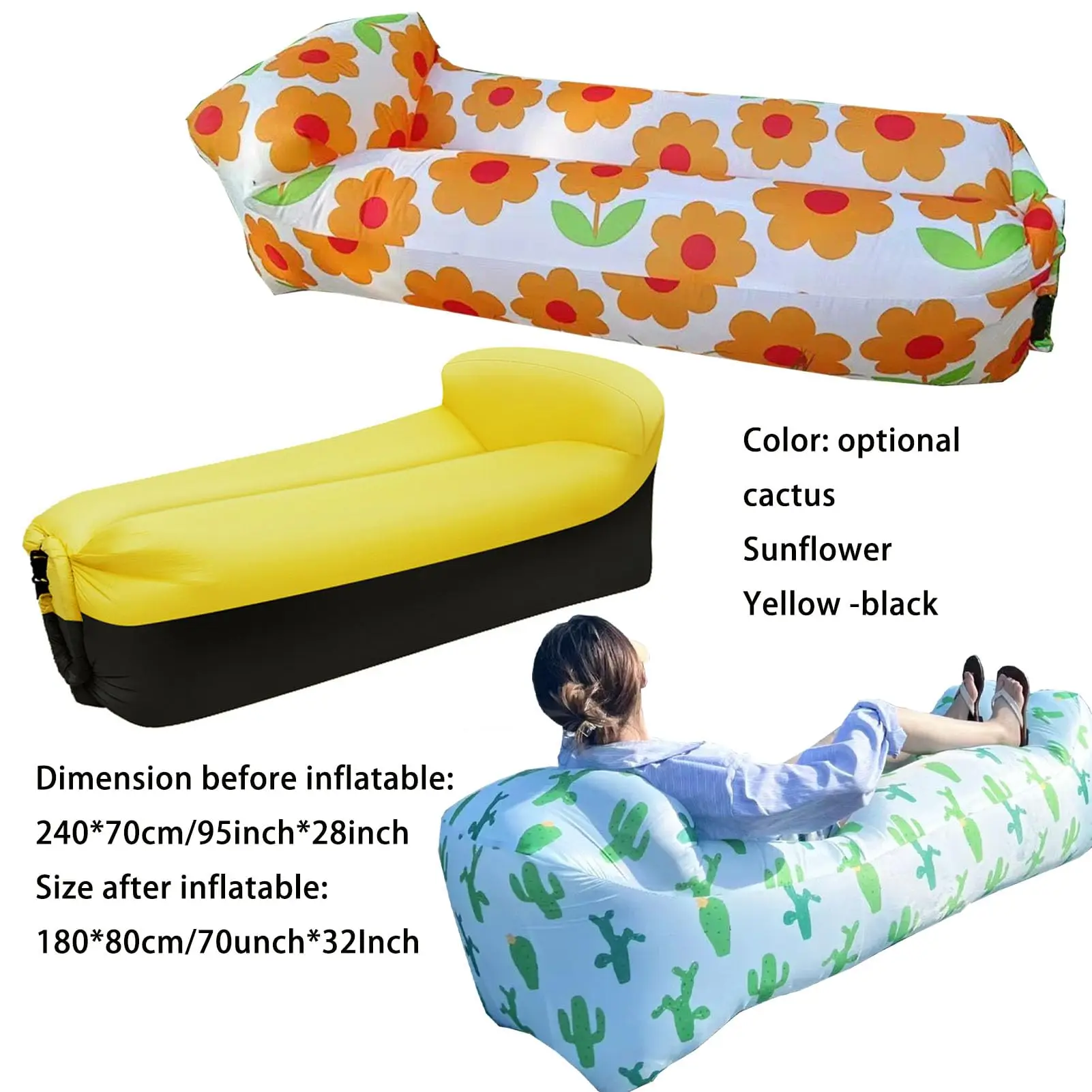 Wholesale Hot Selling Camping Accessories Air Sofa Inflatable Sofa Couch Outdoor Beach Lazy Sofa Lounger