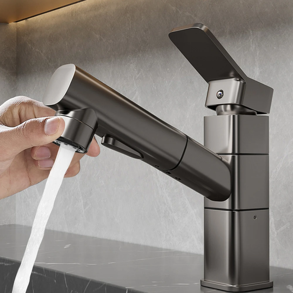 Household Brass Wash Basin Sink Taps Mixer Single Handle Thermostatic Hot And Cold Bathroom Water Faucet Basin Faucet