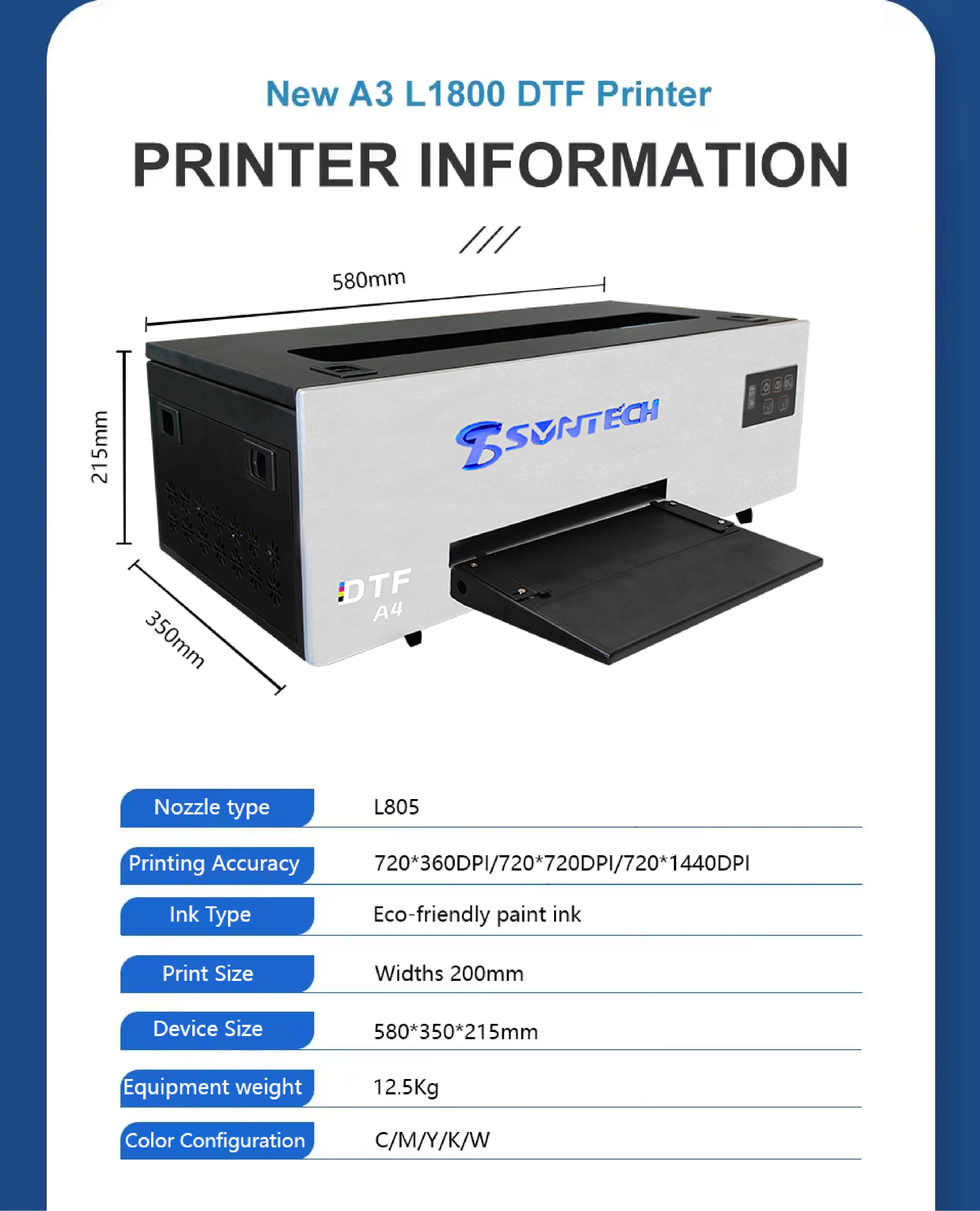 High Quality Uv Dtf Printer T-Shirt Printing Machine Garment A4