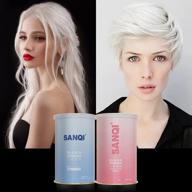 SANQI strong bleaching action blue powder lightener clear blonde result 450g