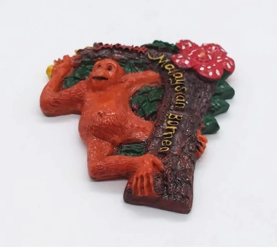 Resin Malaysia Sarawak Borneo 3D Monkey refrigerator magnet Home accessories