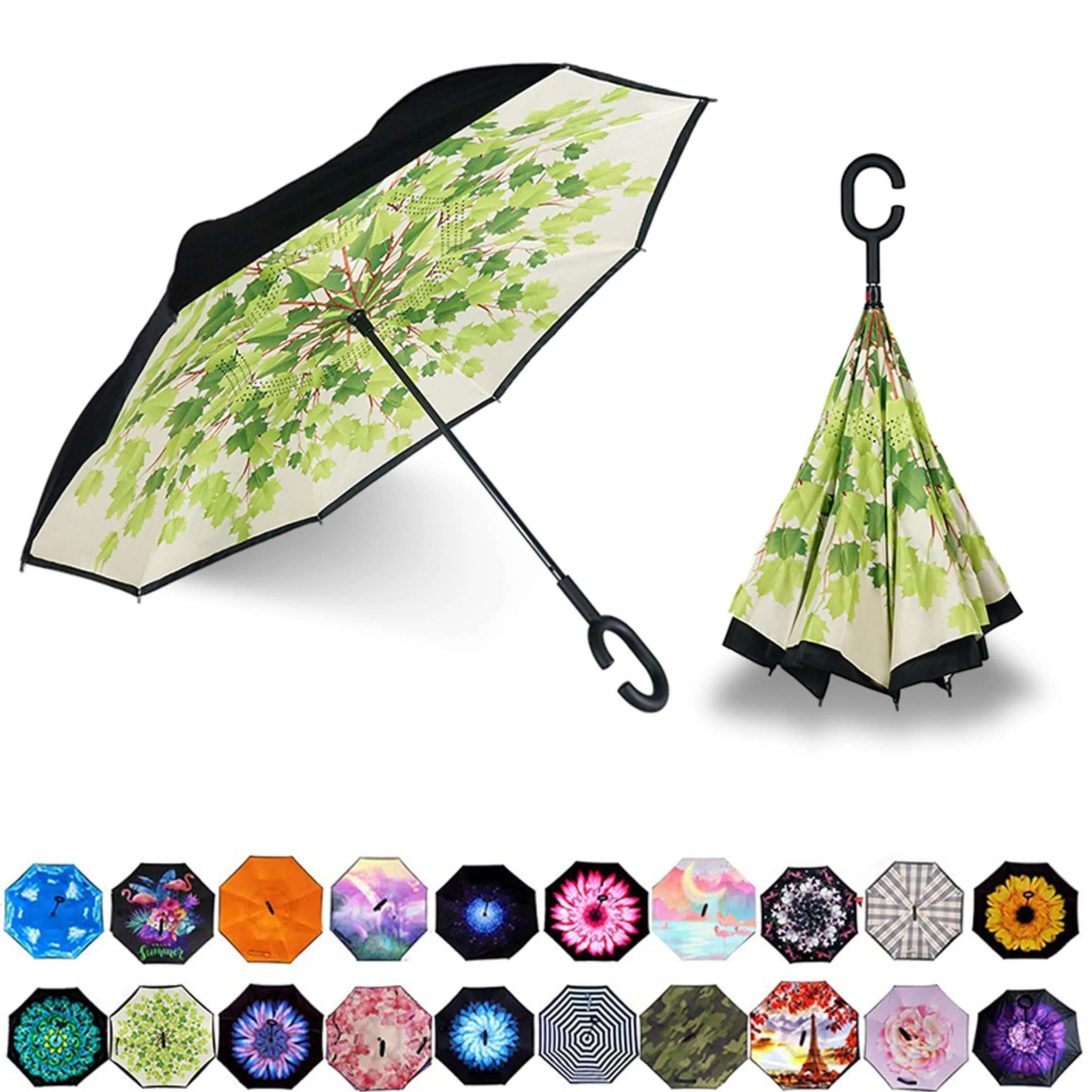 Parapluie Custom,Magic Inverted Umbrellass Manufacturers Reversible Umbrellas With C Handle/