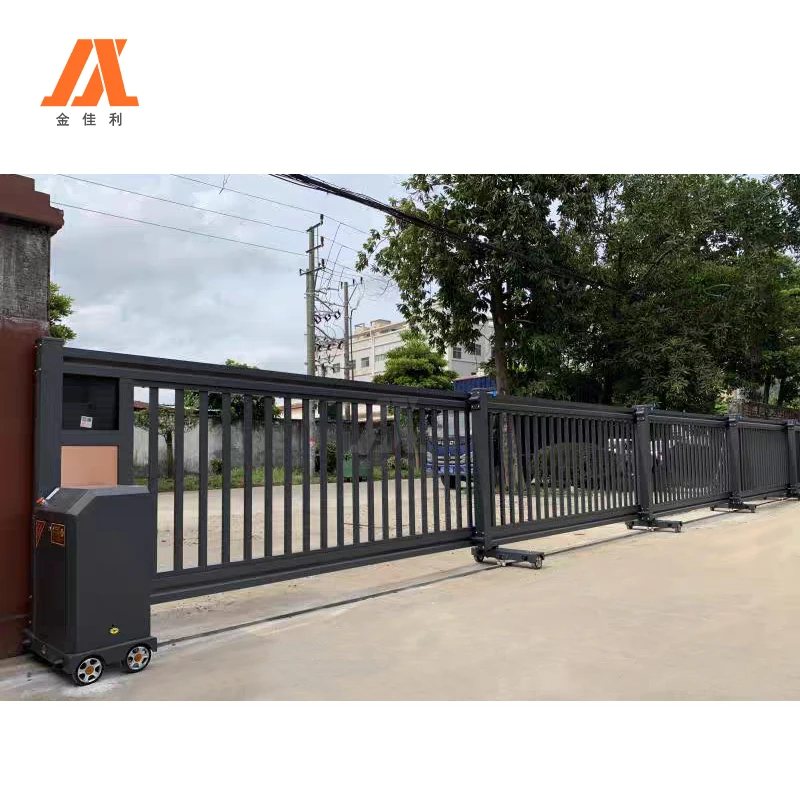 Aluminum Retractable Driveway Main Gate Automatic Fence Front Security Telescopic Sliding Gate Outdoor Segment Sliding Gate