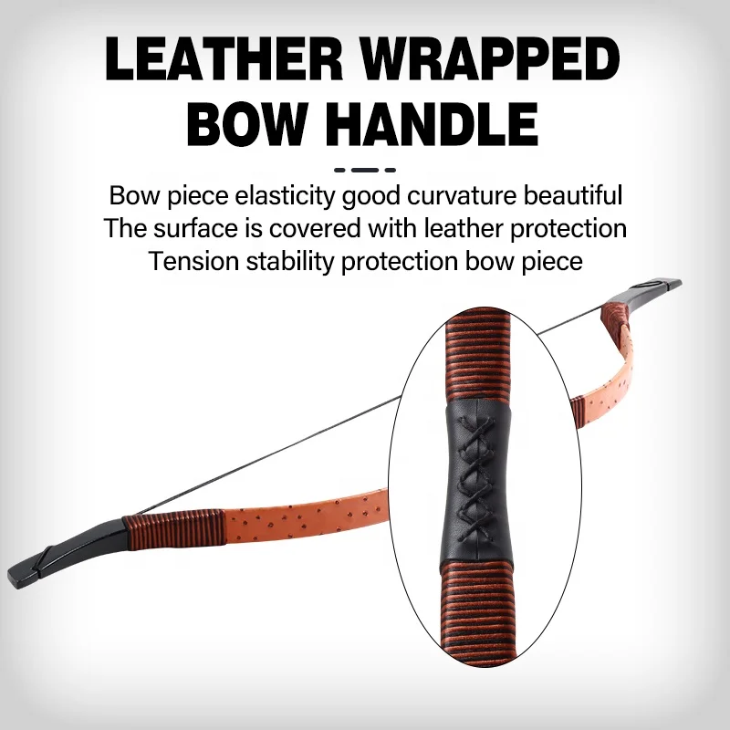 SPG Archery Traditional Bow Kid Recurve Hunting Bows and Arrow Set 12 lbs Chinese Handmade Wooden Laminate Outdoor Sport Longbow