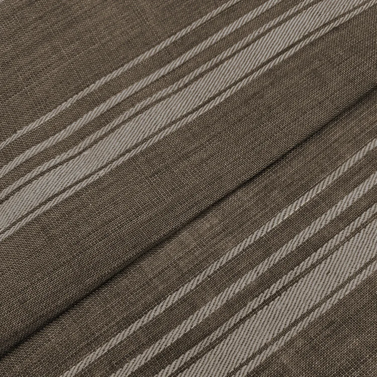 Wholesale quality organic stripe pure french linen textile shirt dress cloth pillowcase soft color stripe 100% linen fabric