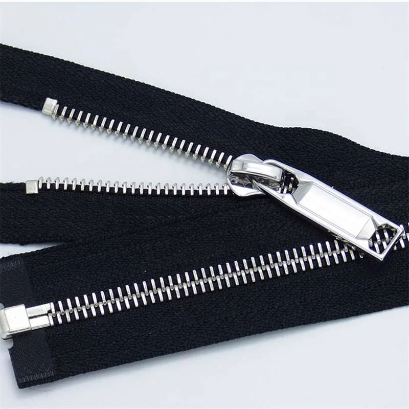 Custom Jeans silver teeth metal zip3# black zipper tape denim zipper with Y teeth zipper pull