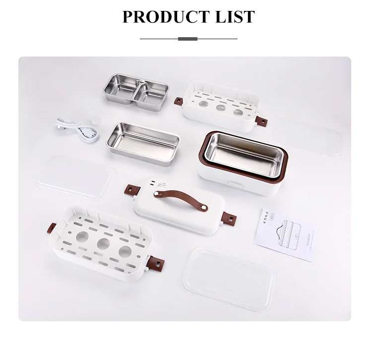 2023 New Electric Lunch Box Portable Food Heater Warmer Mini Car Accessories Modern Parts Sales Plastic Lunchbox