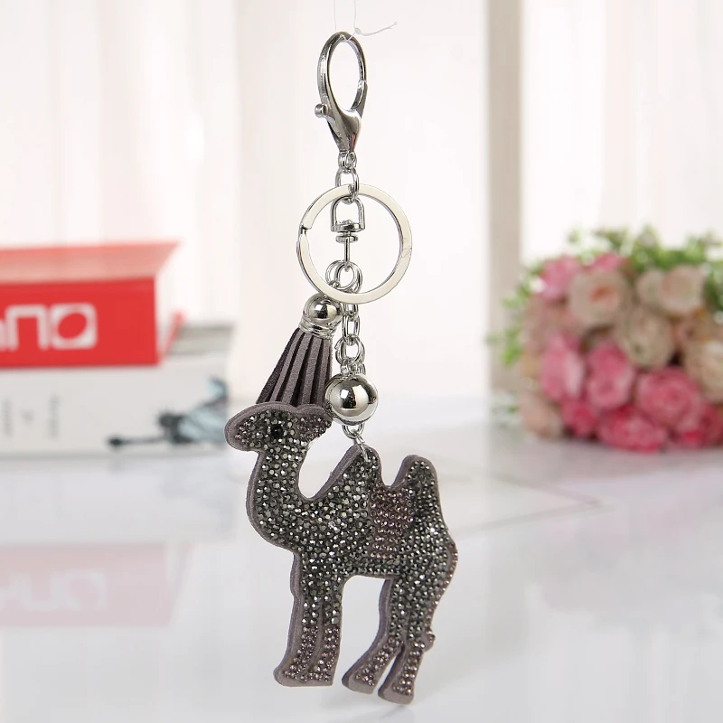 Cute Lovely Camel Bling Pendant Crystal Keychain Keyring Car Keys Bag Holder Charm Jewelry Gifts