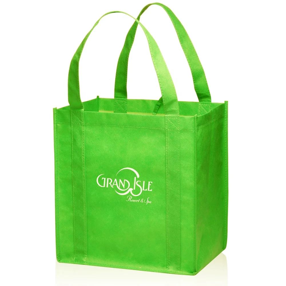 Прямая Заводская поставка, очень большой размер, переработанный, экологически чистый, нетканый, сумка-тоут для супермаркета с принтом логотипа