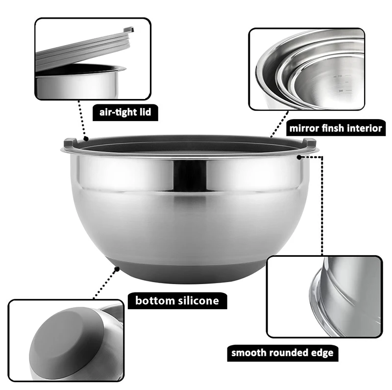 Draining Pasta Washing Vegetables Fruits Perforated Strainer Stainless Steel Colander Bowl Sets Containers Storage Baskets