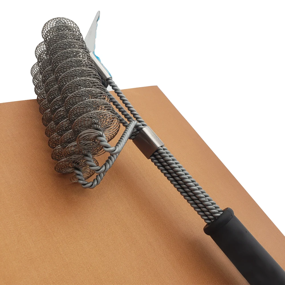 2 pcs Non-stick BBQ Grill Mat Plate Sheet Reusable Barbecue Grilling Mat Tools Easy Clean Black