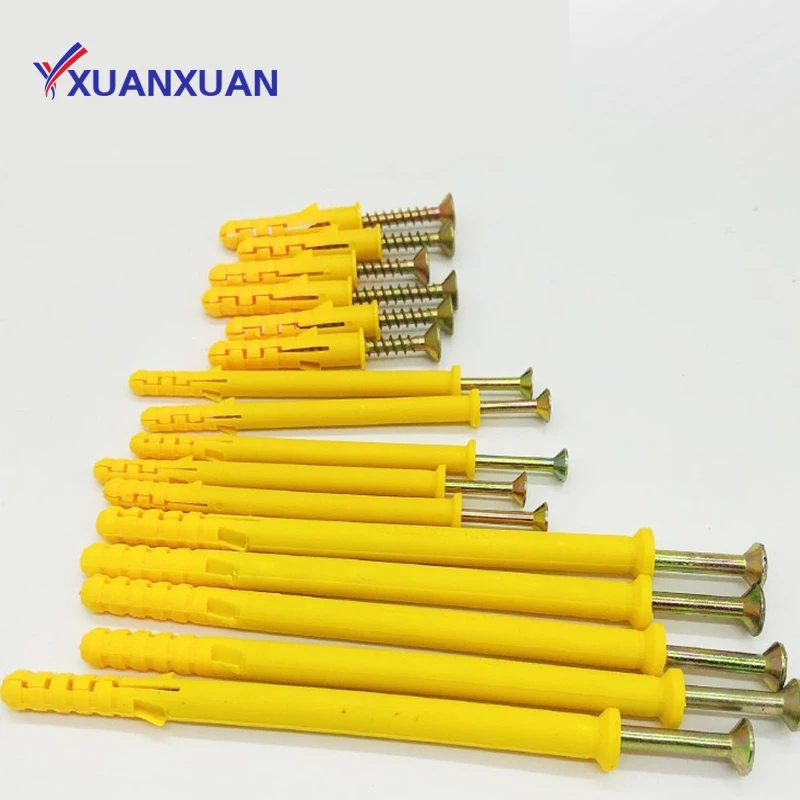 Multi-specification Plastic Wall Anchors For Drywall Yellow  Fish-shaped Plastic Sleeve Anchor