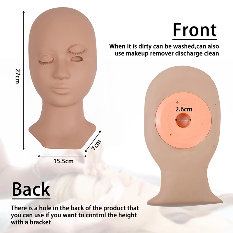 Factory Sale White Black Brown Practice Eyelash Extension  Removable Eyelids Lash Mannequin Head For Lash Extensions Training