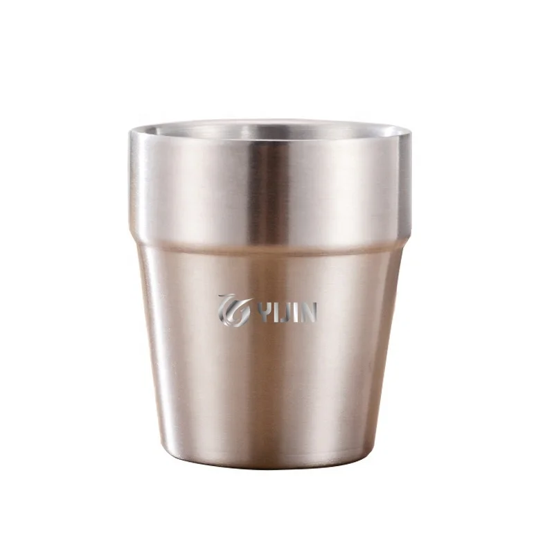 Stainless steel double wall tumbler hammered metal coffee mug drinking wine beer sus304 pint cup