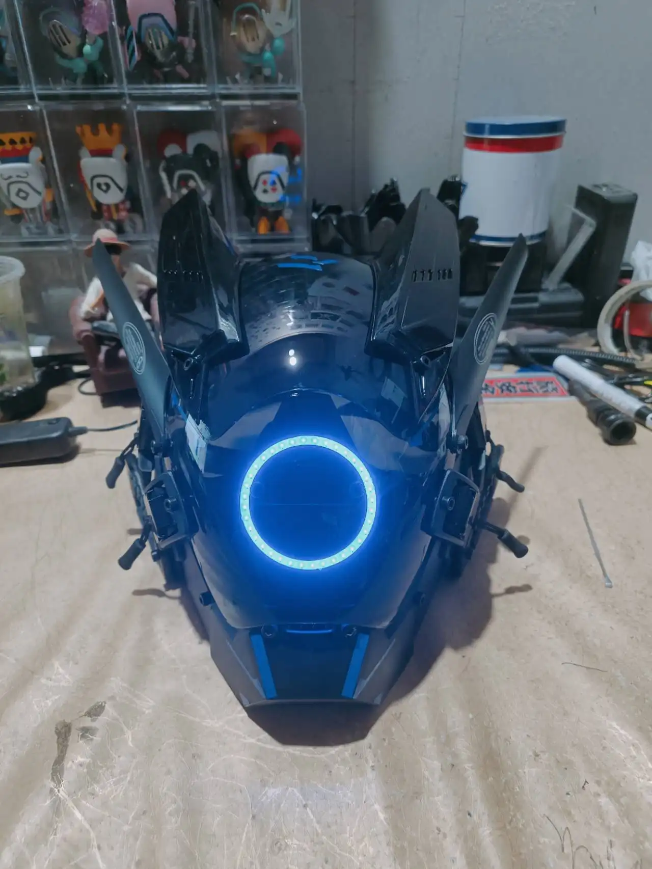 Hot Sale Mask LED Light Helmet Halloween and Christmas PC Mask Soldiers party Luminous Mask