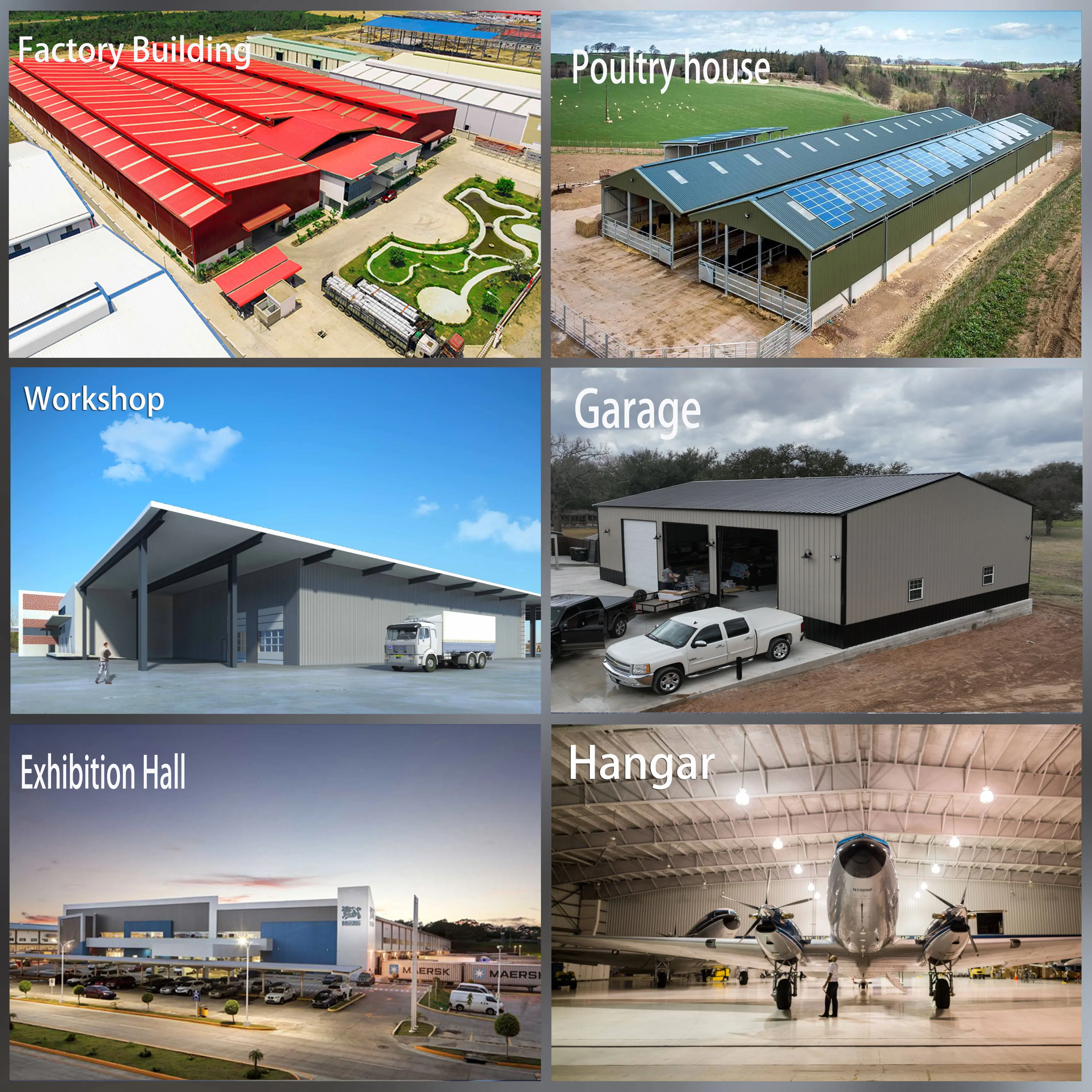 Low Cost Prefabricated Light Metal Building Commercial Metal Building Systems for prefab warehouse steel structure ASTM Standard