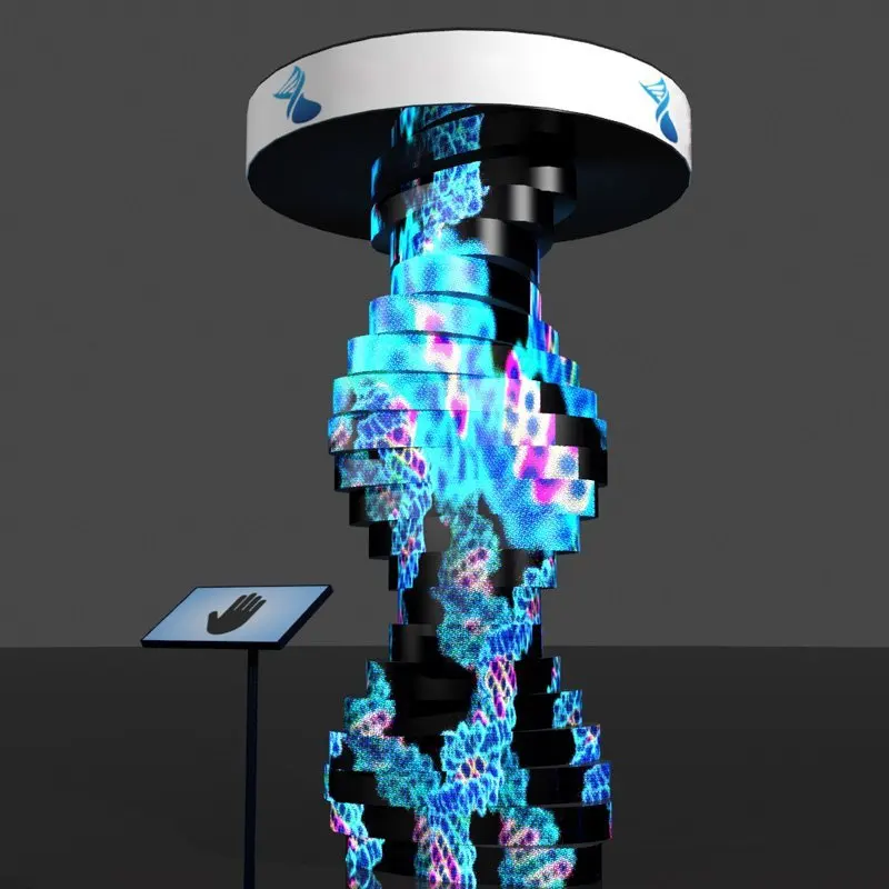 TY P1.56 small pixel pitch surface 3D effect immersive experience modern exhibition hall Flexible led display