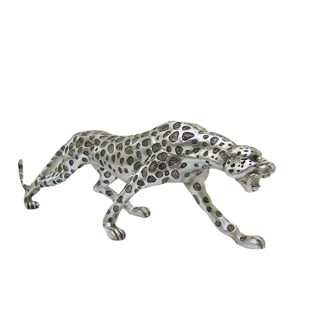 Factory Sale Life Size Aggressive Panther Animal Sculptures Art Resin Sculptures For Home Decorations