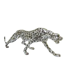 Factory Sale Life Size Aggressive Panther Animal Sculptures Art Resin Sculptures For Home Decorations