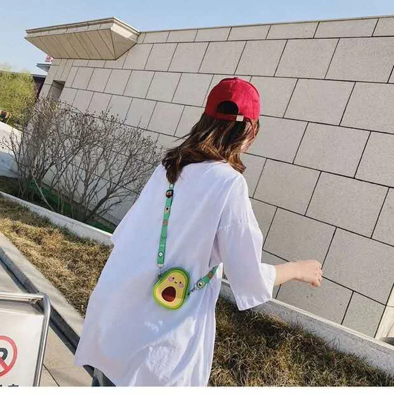 Cute cartoon fruit animal silicone coin Purse,pouch wallet case,rubber silicone storage case bag with long strap