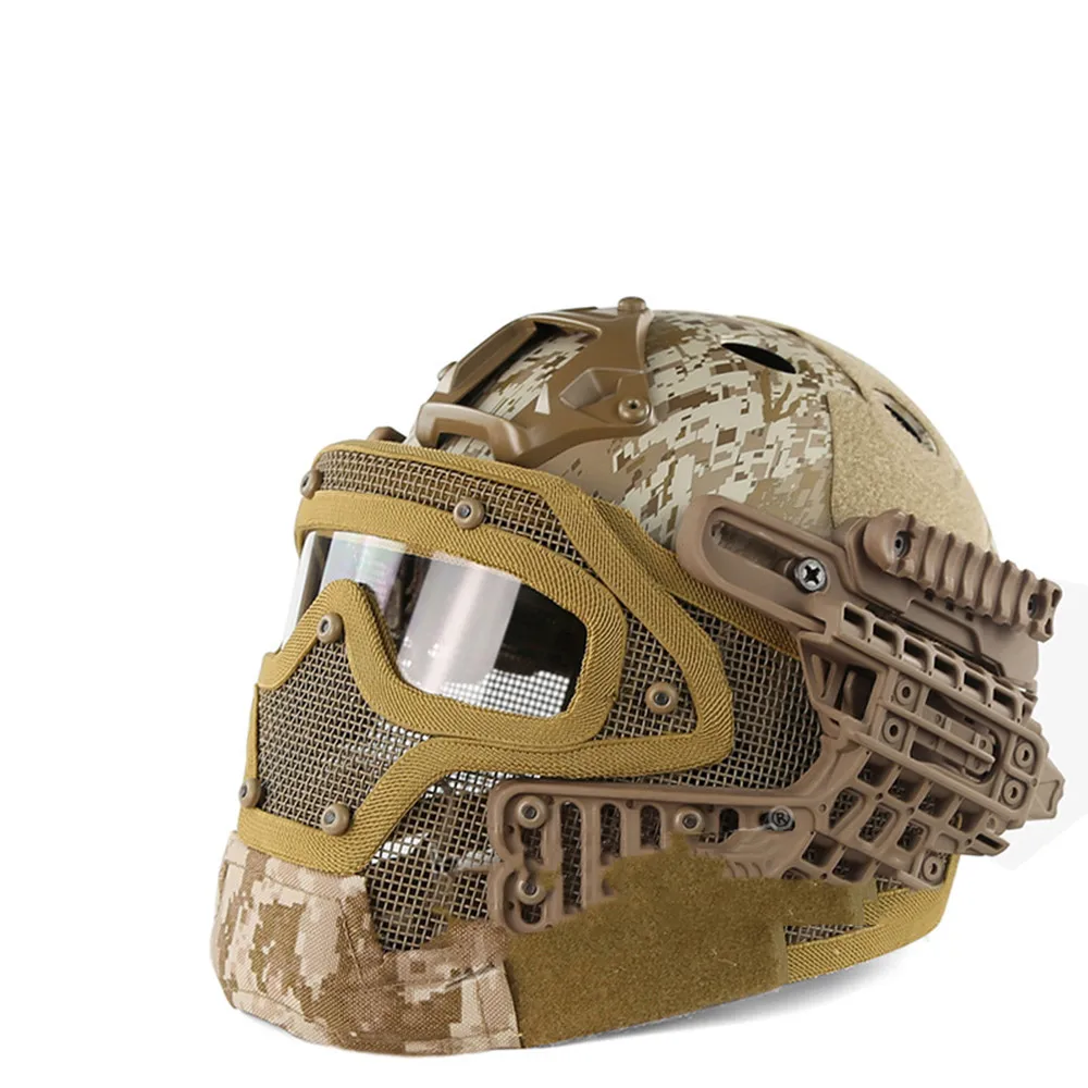 MUCHAN Fast PJ Style Helmet with Full Face for Combat Helmet One Solid Color Version