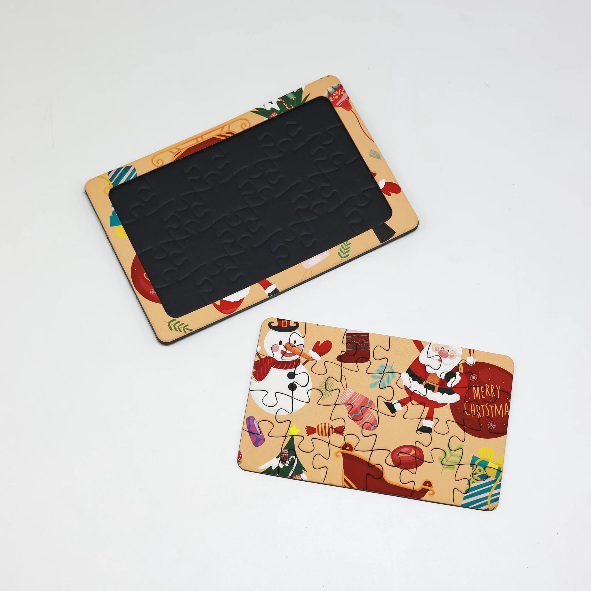 ASTM Certificates Kids DIY Stacks Building BlocksTabletop Toy Colorful Mini Jigsaw Christmas Puzzle With Envelopes Magnets