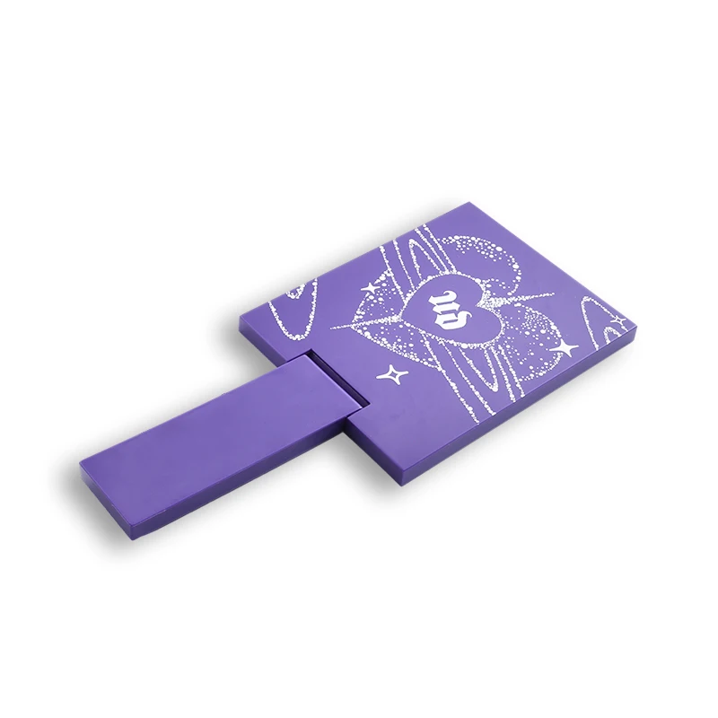 Custom Design Lovely Cute Purple Bling Bling Travel Hand Held Make up Cosmetic Mirror