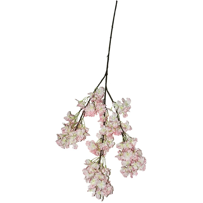 Wholesale promotions artificial tree flowers cherry blossom branches with leaf for wedding decoration