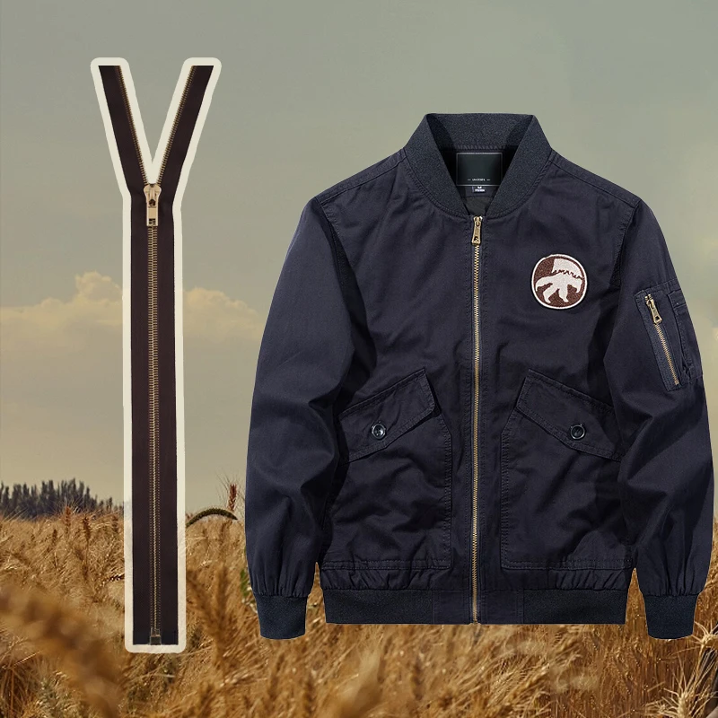 Factory High Polished Metallic Zipper Open End 5# Auto Lock Single Open separating jacket zippers for sewing coats jacket