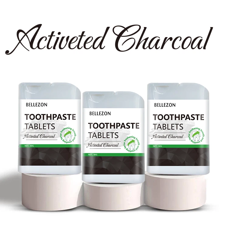 Wholesale Charcoal Fresh Breath Teeth Whitening Toothpaste Tablets Travel Toothpaste