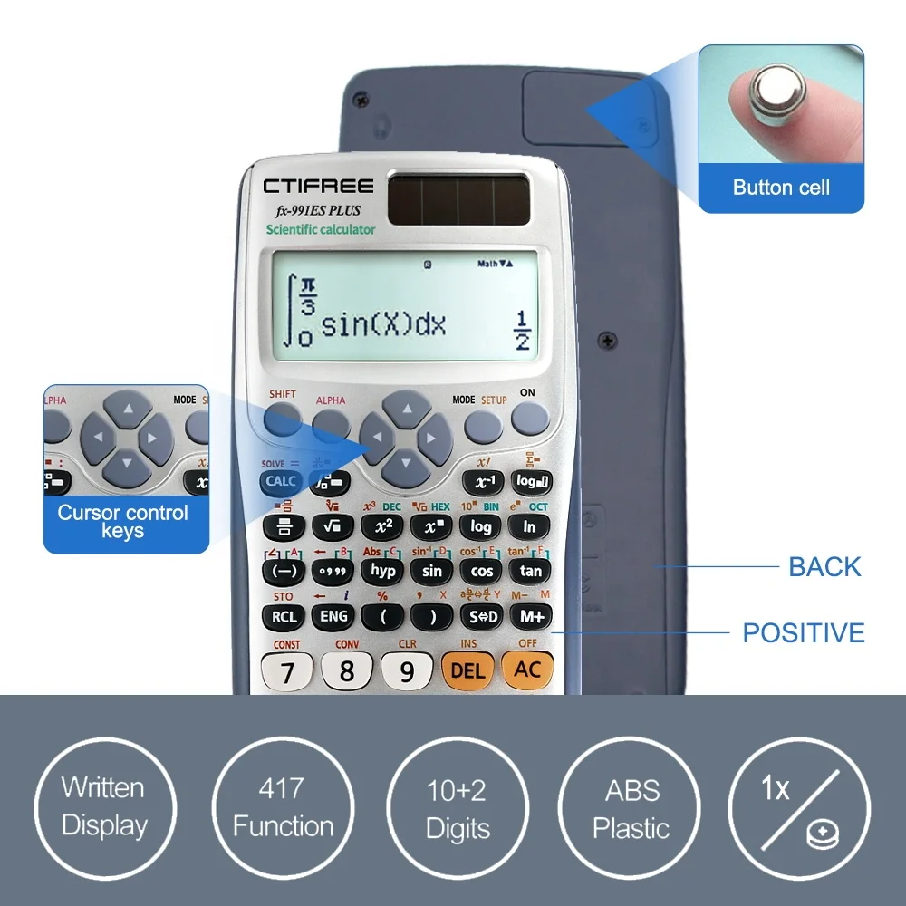 stationery Scientific calculator 417 Function 2 Lines LCD Digital 10+2 digit Student calculator
