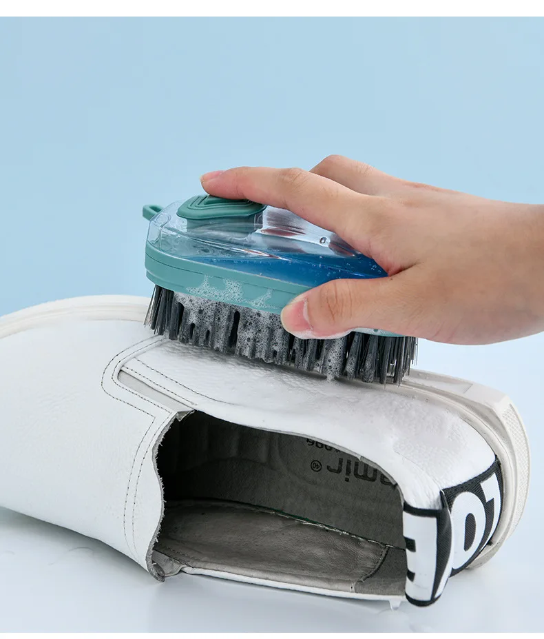 Household Wash Dishes Press Type Brushes Auto Add Cleaner Liquid Kitchen Automatic Cleanser Cleaning Brush Sponge