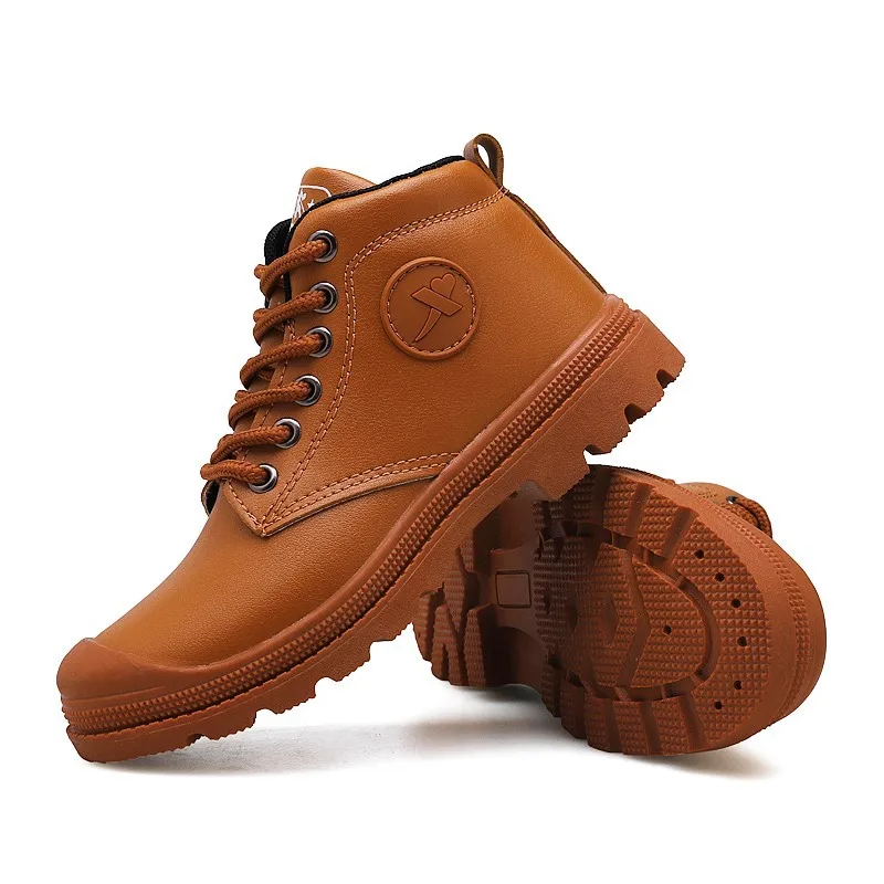 New arrival lace up autumn winter cowboy hiking hill climbing OEM customized safty kids boots