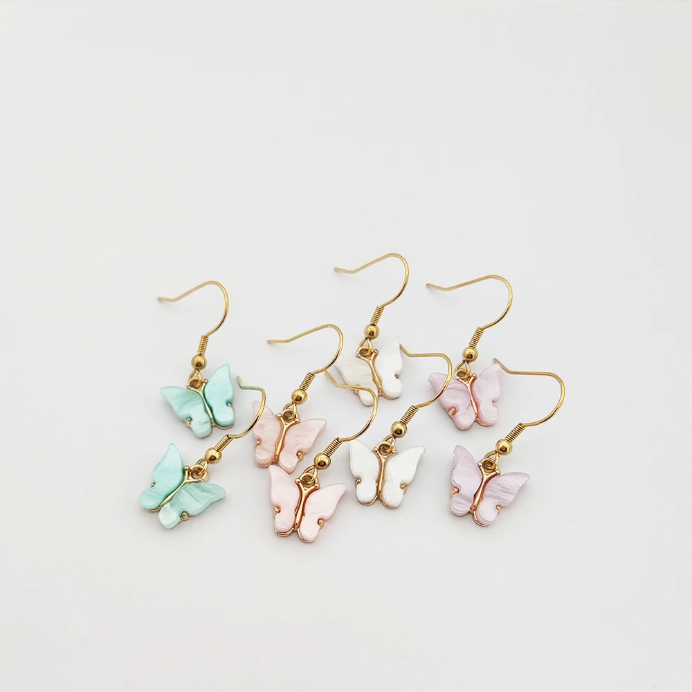 Butterfly Earrings Jewelry 2022 Dainty Earrings Aretes De Acero Inoxidable White Butterfly Earrings