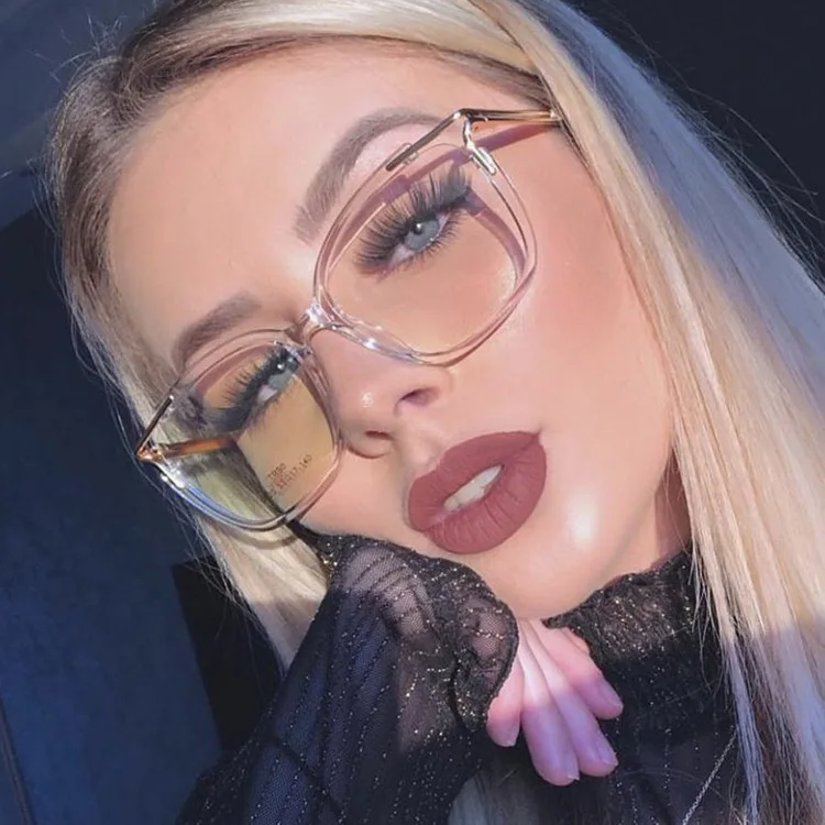 4904 Flexible Leopard Sexy Red Women Cat Eye Glasses Frame Anti Blue Light Lenses Metal TR90 Material Optical Eyeglasses