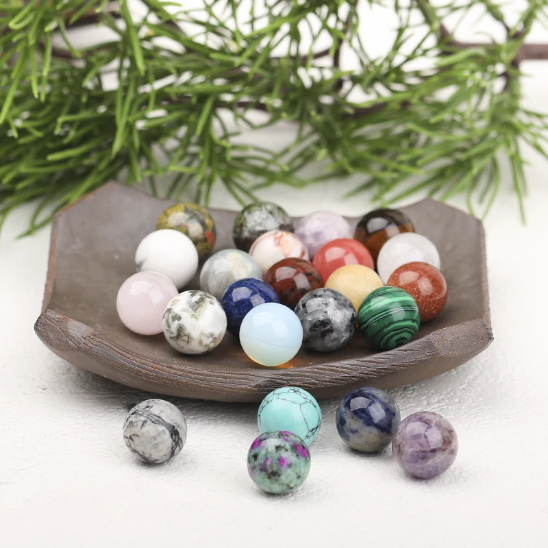Wholesale bulk natural 1.6cm crystal gemstone ball Worry Stone Ball Rock Crystal polished Mineral Rock Easter decoration