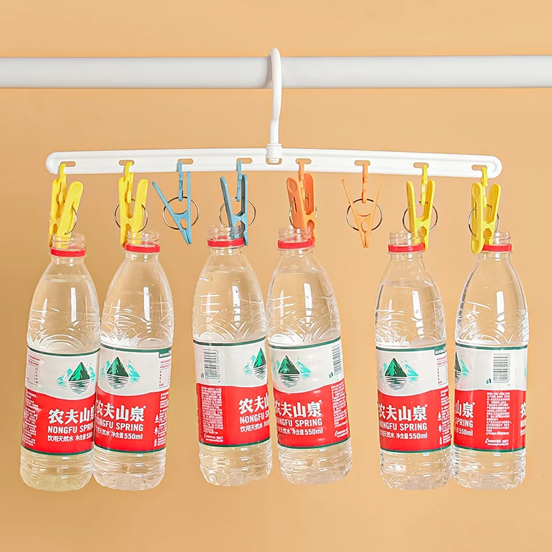 8 Clips Baby Scarf Short Clothes Plastic Hangers For Clothing